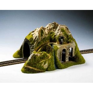 Noch 02220 Tunnel dritto decorato binario unico H0-1:87