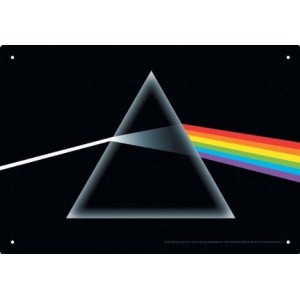 Targhetta di metallo Pink Floyd "Dark Side" 28x20 cm