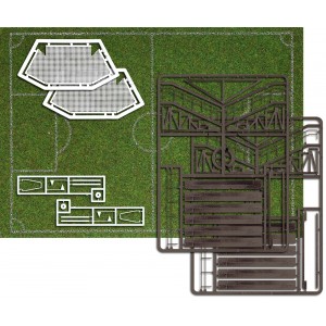 Busch 1052 Campo da calcio con tribune 310x215 mm H0-TT