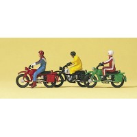 Preiser 10081 Motociclisti 3 pezzi scala 1:87